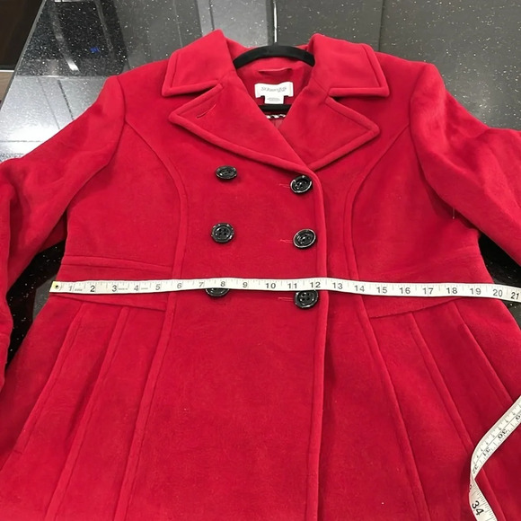 St. John’s Bay Cashmere And Wool Blend Pea Coat Deep Red Size Medium NWOT - Picture 10 of 10